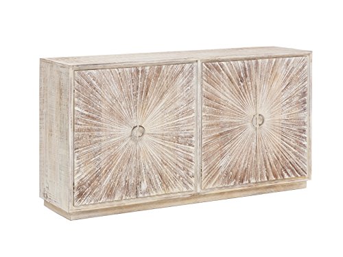 Woodkings® Sideboard Sambia weiß Massivholz Mango Anrichte Design Kommode Patina Vintage massiv Holzmöbel