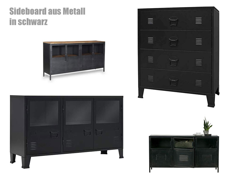 Sideboards in schwarz aus Metall